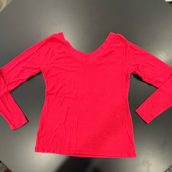 Bebe Vibrant Red Ribbed Top - Picture 2 of 4